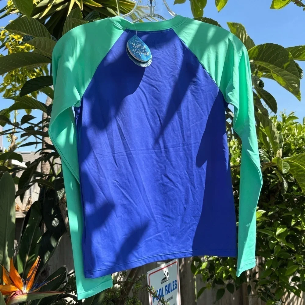NWT Hatley Girls' Swim Long Sleeve Rash Guard Top - Kaleidoscope